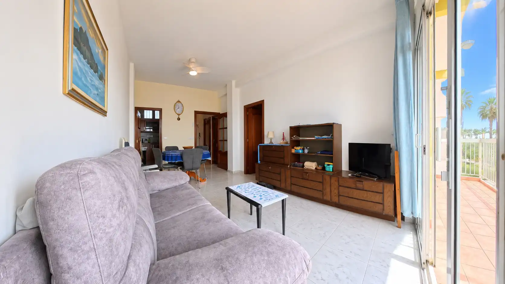 Sala de estar de Piso en venta en Cunit con Aire acondicionado, Jardín privado y Piscina