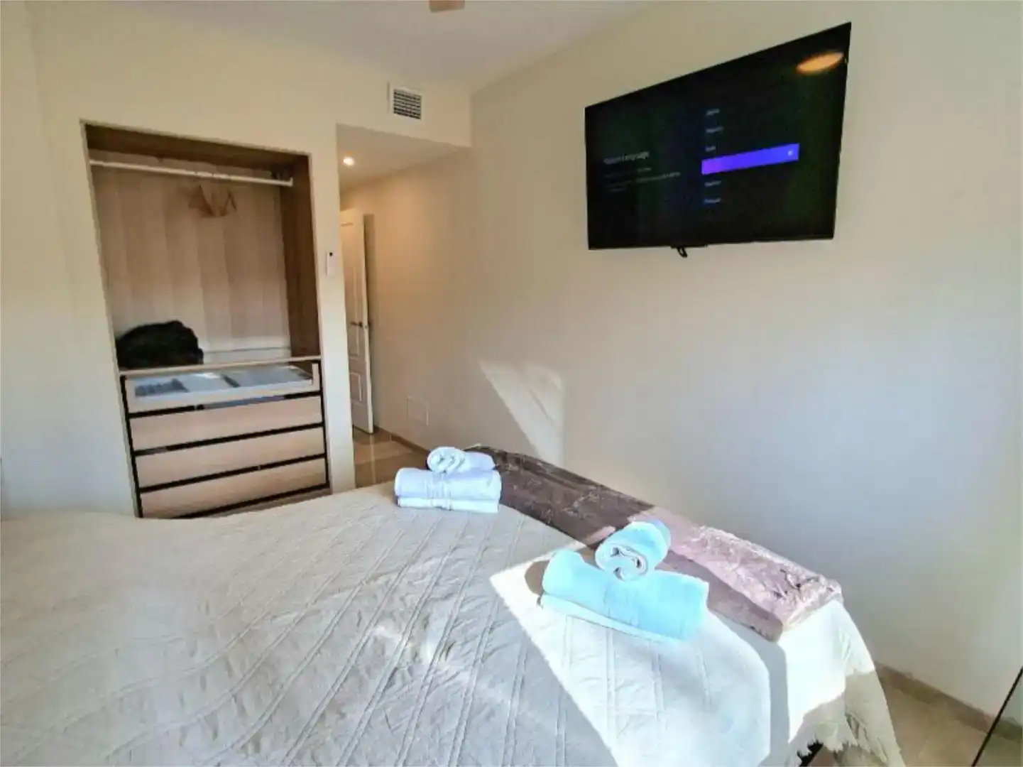 Bedroom of Flat for sale in Manilva  with Air Conditioner and Swimming Pool