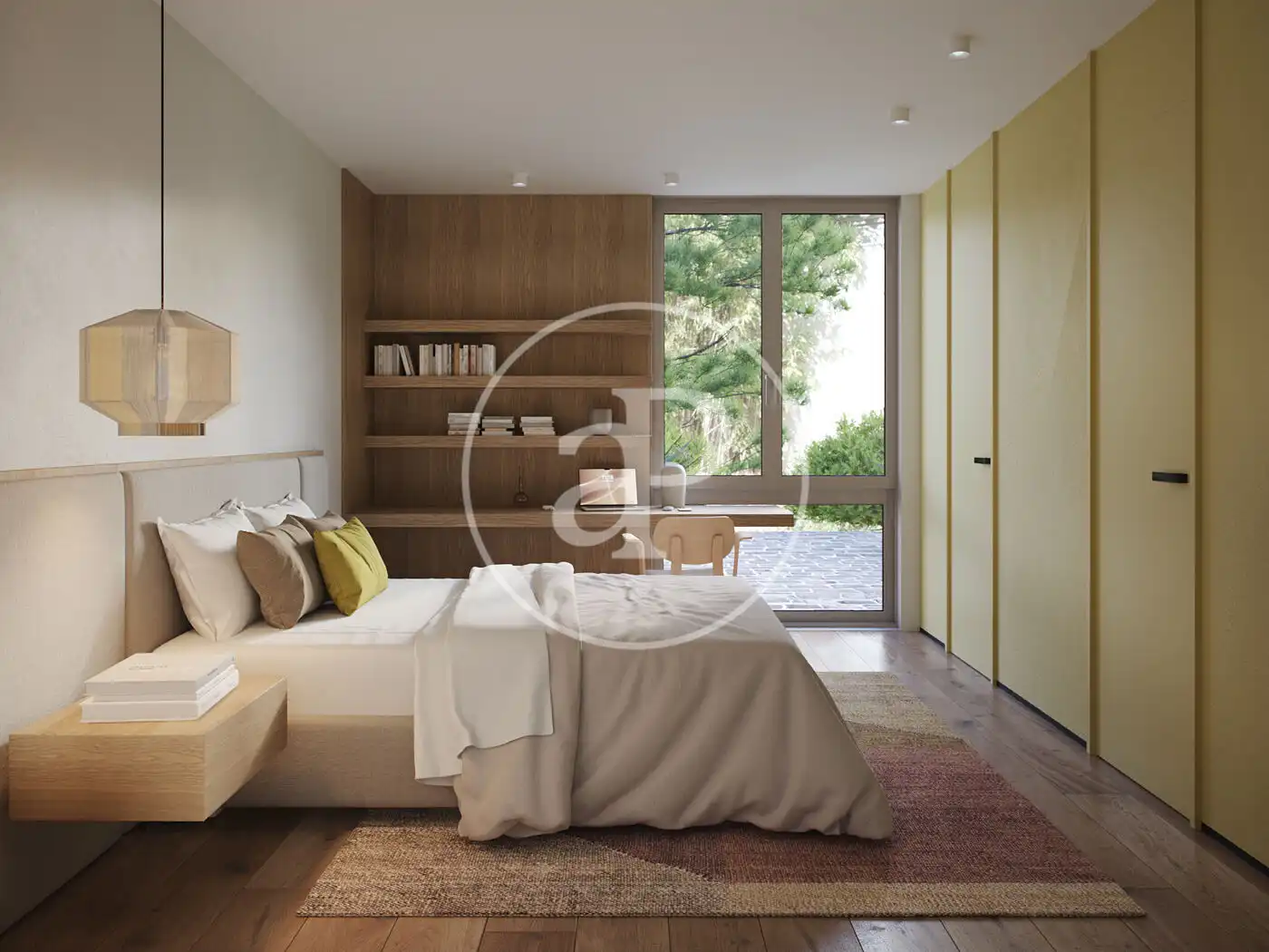 Schlafzimmer von Wohnung zum Verkauf in Barcelona mit Klimaanlage, Heizung und Privatgarten