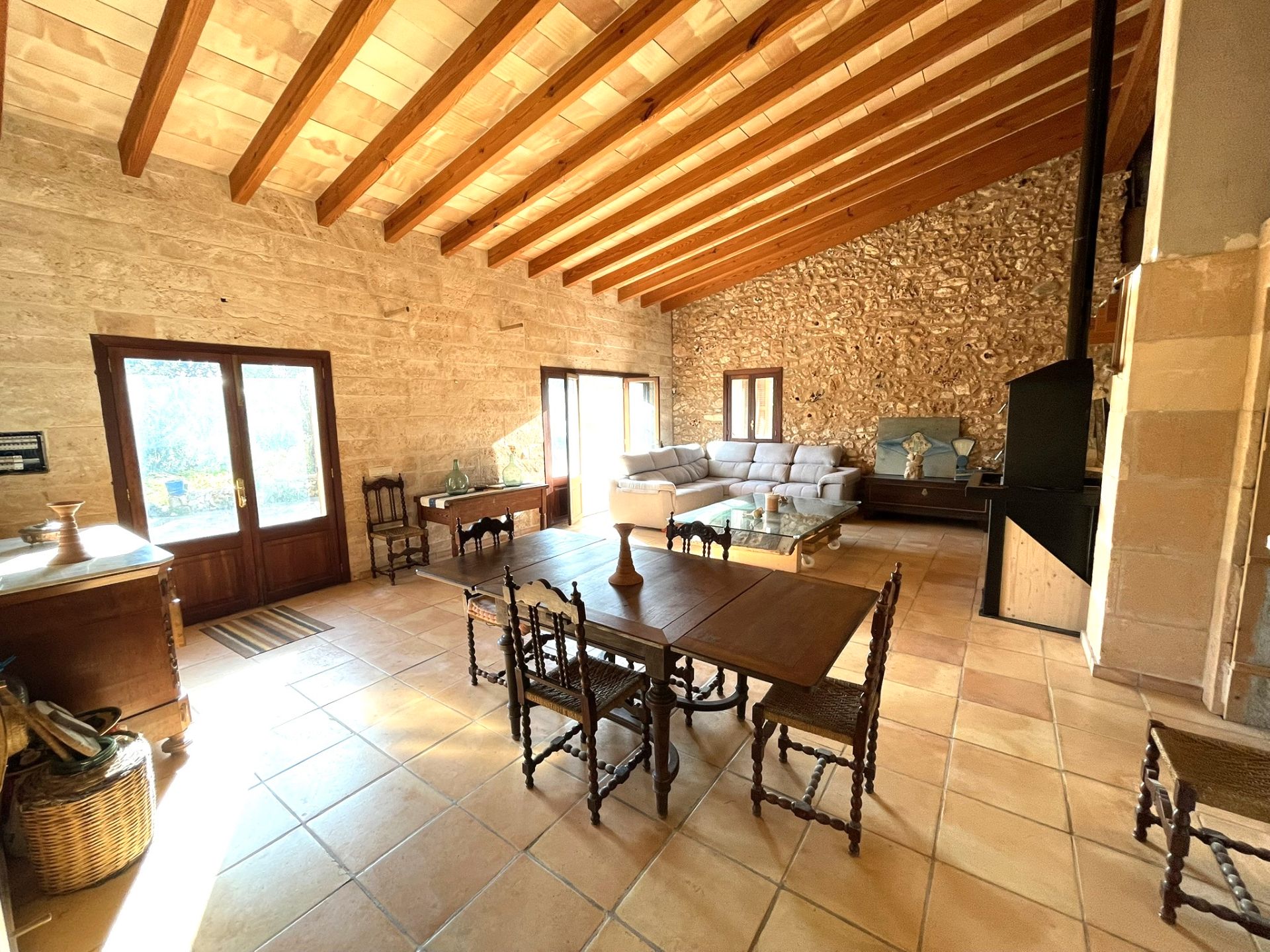 Menjador de Finca rústica en venda en Manacor amb Aire condicionat, Jardí privat i Terrassa