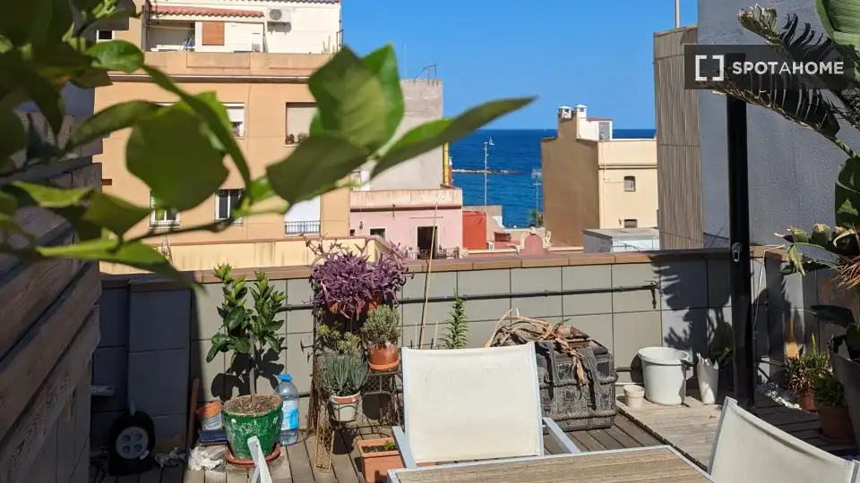 Terraza de Piso de alquiler en Barcelona con Aire acondicionado, Calefacción y Amueblado