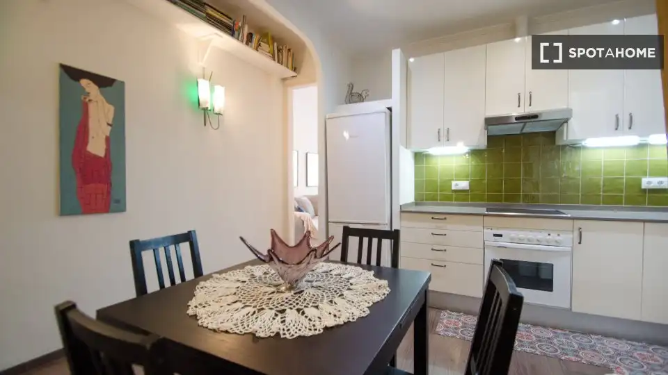 Küche von Wohnung zur Miete in Barcelona mit Klimaanlage, Heizung und Möbliert