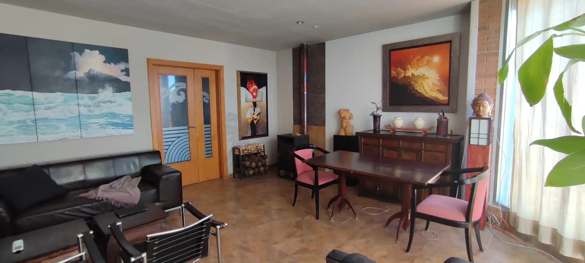 Wohnzimmer von Einfamilien-Reihenhaus zum Verkauf in Les Borges Blanques mit Klimaanlage, Heizung und Privatgarten