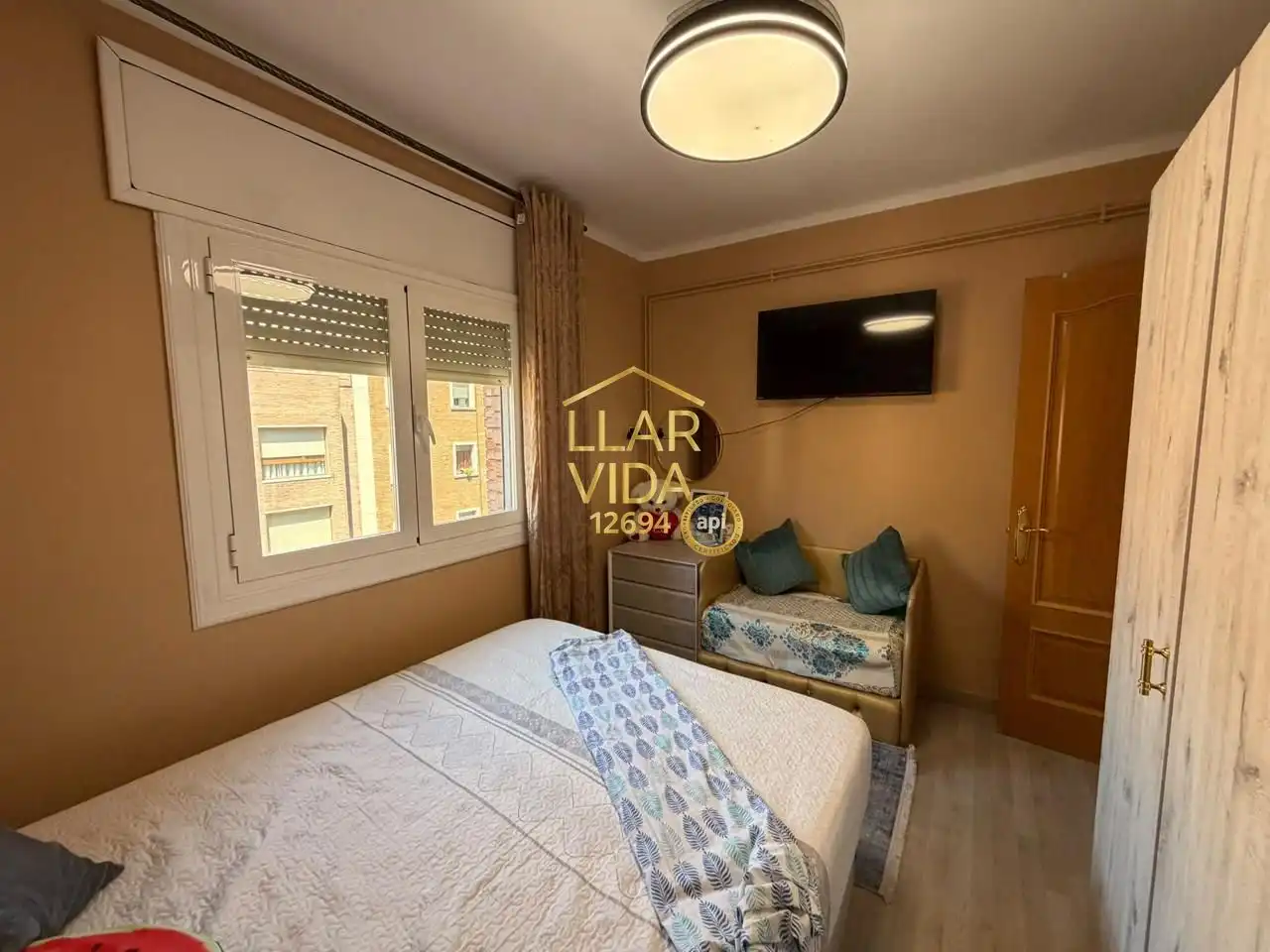 Schlafzimmer von Wohnung zum Verkauf in Lleida mit Klimaanlage, Heizung und Parkett