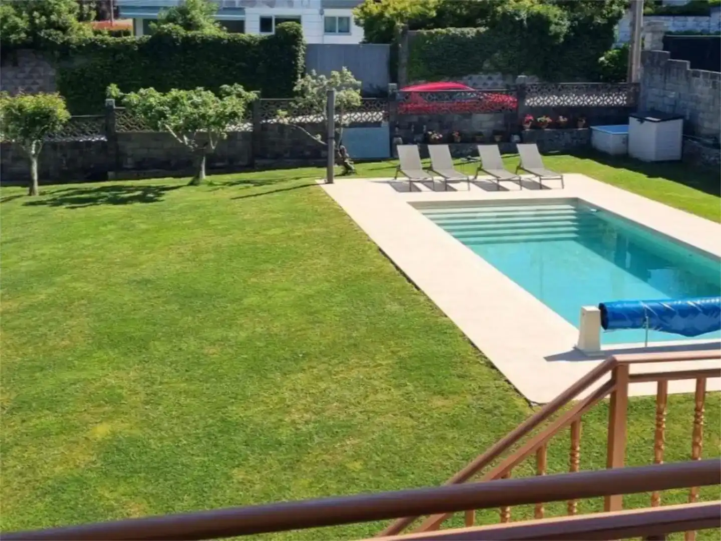 Swimming pool of Houses for rent in Bergondo  with Parquet flooring, Storage room and Swimming Pool
