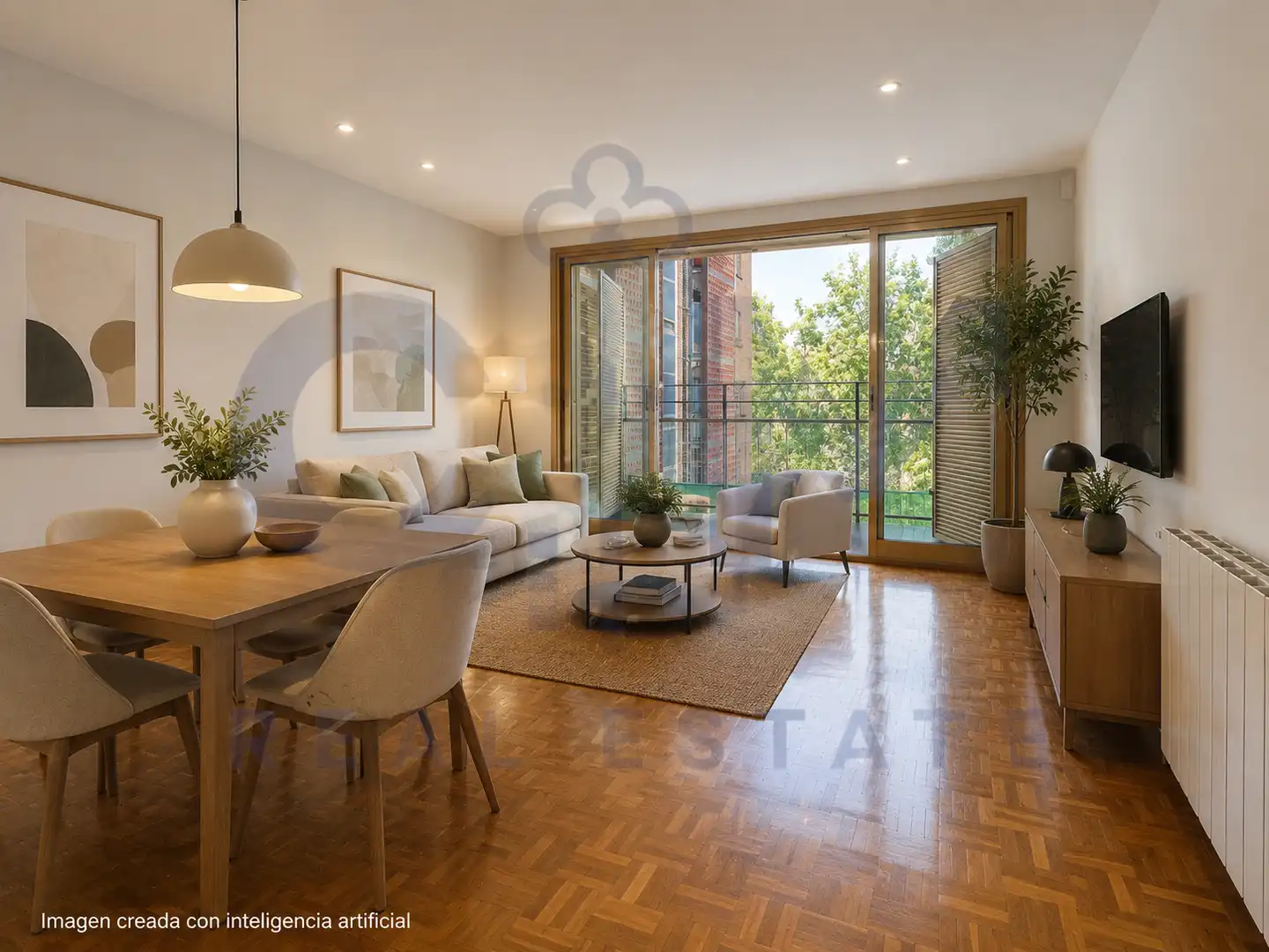 Living room of Flat for sale in Barcelona  with Heating, Parquet flooring and Terrace