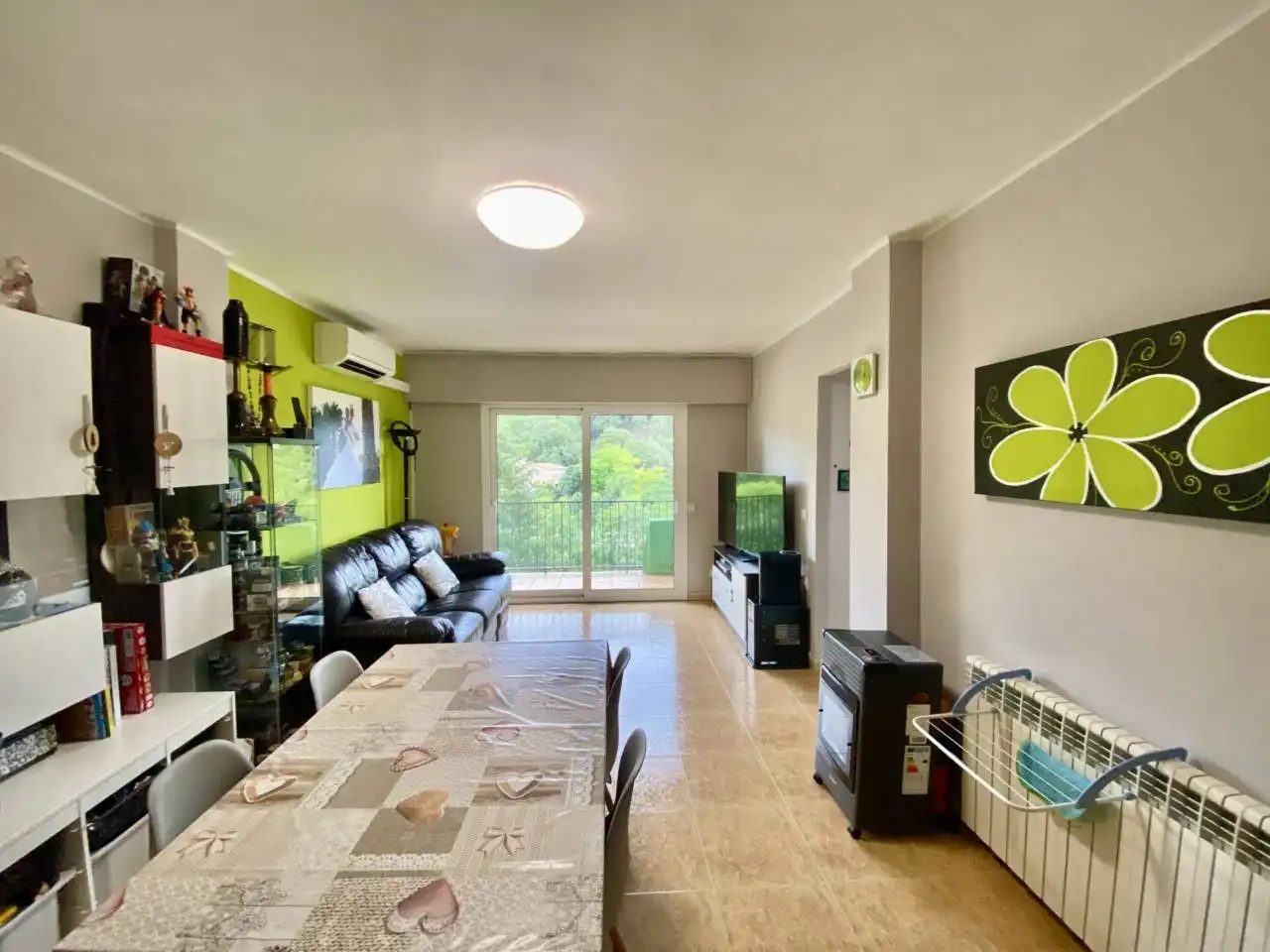 Sala d'estar de Pis en venda en Sant Joan Les Fonts amb Aire condicionat, Moblat i Balcó