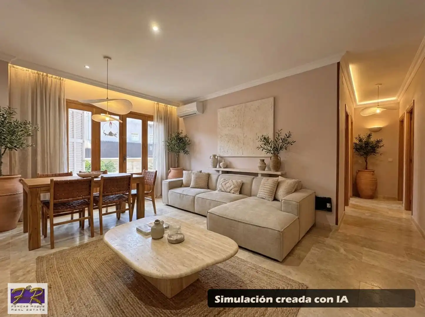 Wohnzimmer von Wohnung zum Verkauf in Santa Margalida mit Klimaanlage, Heizung und Terrasse