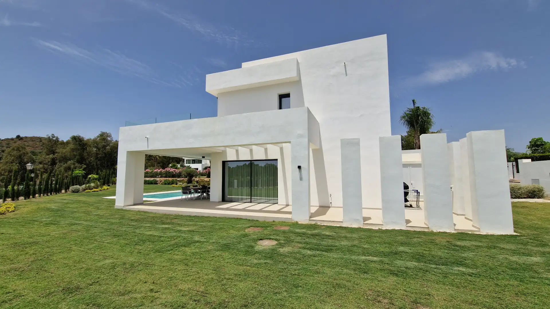 Vista exterior de Casa o chalet en venta en Mijas con Aire acondicionado, Jardín privado y Terraza