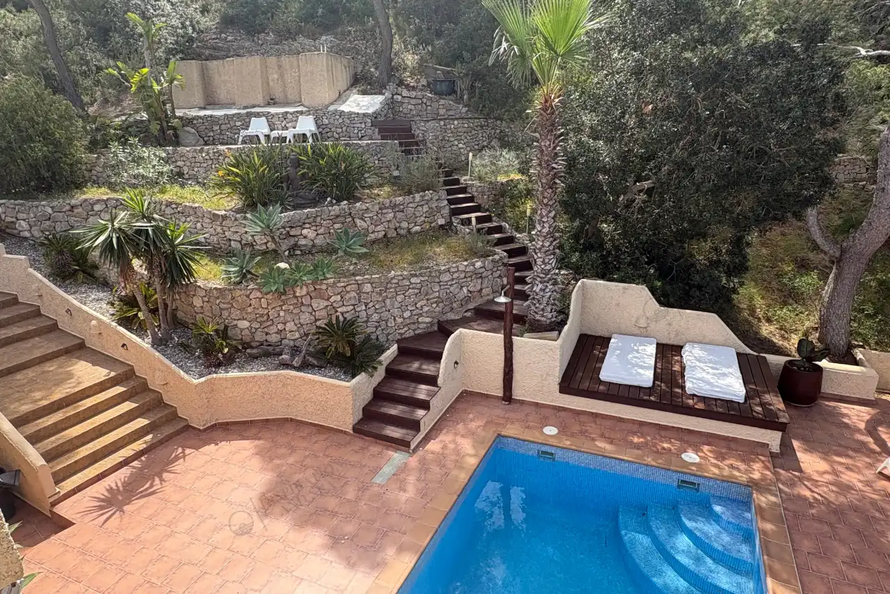 Terrassa de Casa o xalet de lloguer en Santa Eulària des Riu amb Aire condicionat, Jardí privat i Terrassa