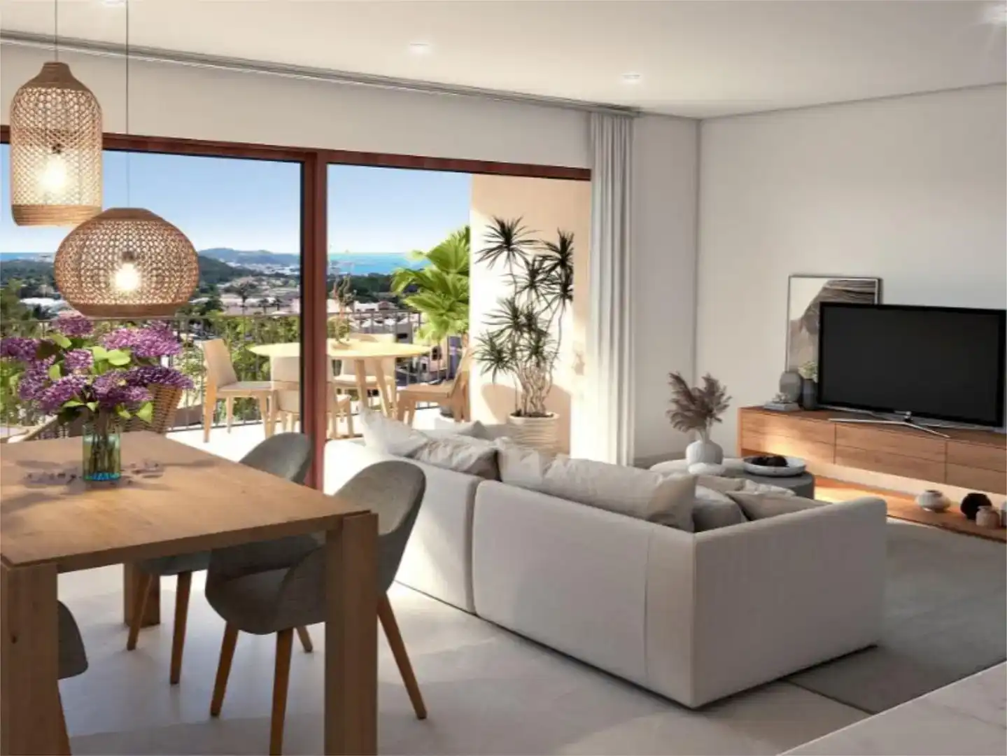 Wohnzimmer von Wohnung zum Verkauf in Capdepera mit Klimaanlage, Schwimmbad und Balkon