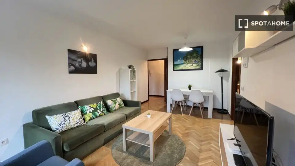 Living room of Flat for rent in Madrid  with Air Conditioner, Heating and Furnished