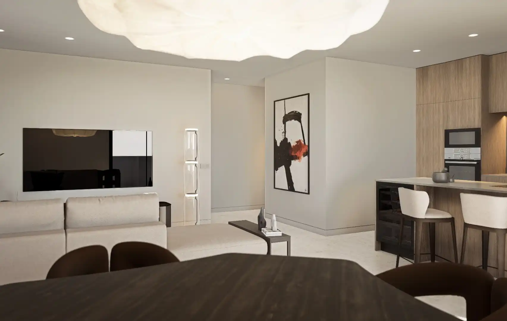 Sala d'estar de Apartament en venda en Calpe / Calp amb Aire condicionat, Calefacció i Jardí privat