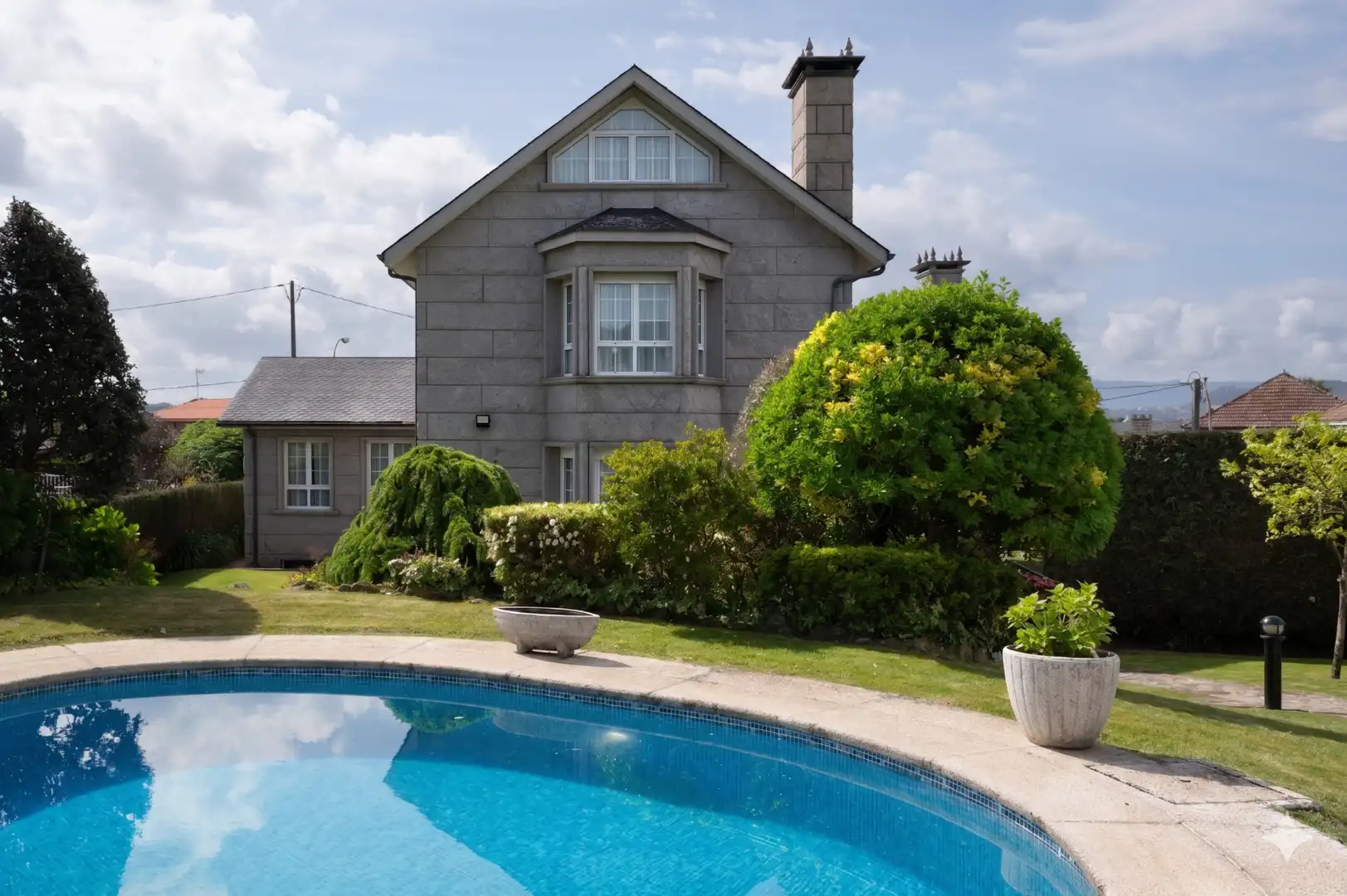 Swimming pool of Houses for sale in Oleiros  with Heating, Private garden and Parquet flooring
