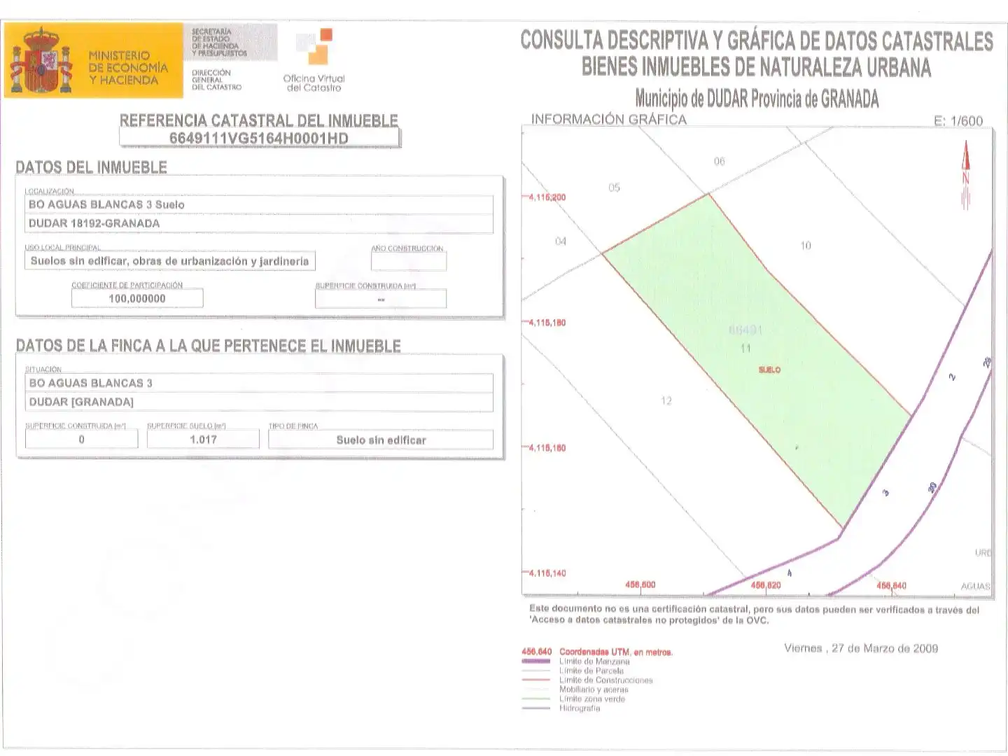 Residencial en venda en Dúdar