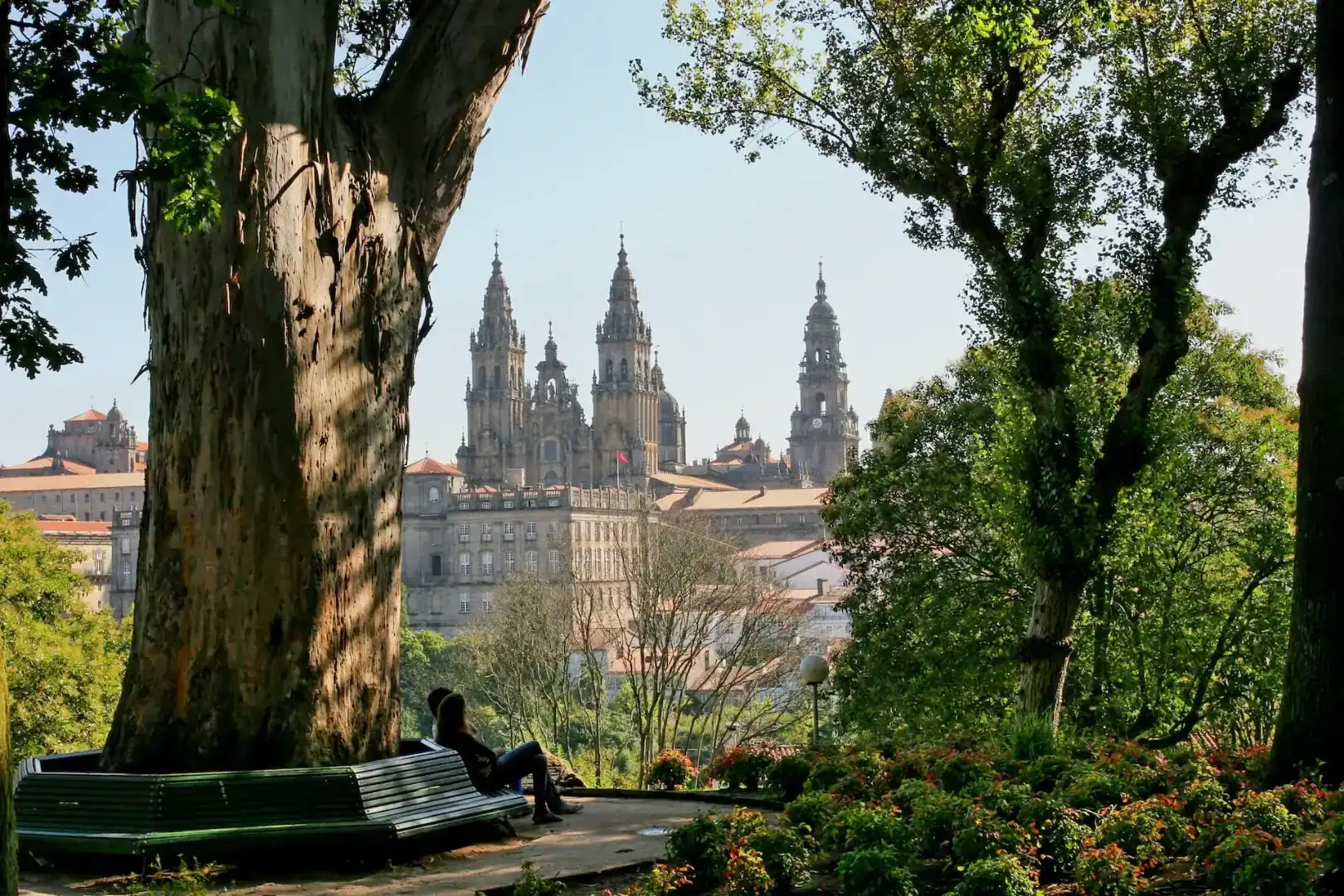 Jardí de Casa adosada en venda en Santiago de Compostela  amb Piscina i Balcó