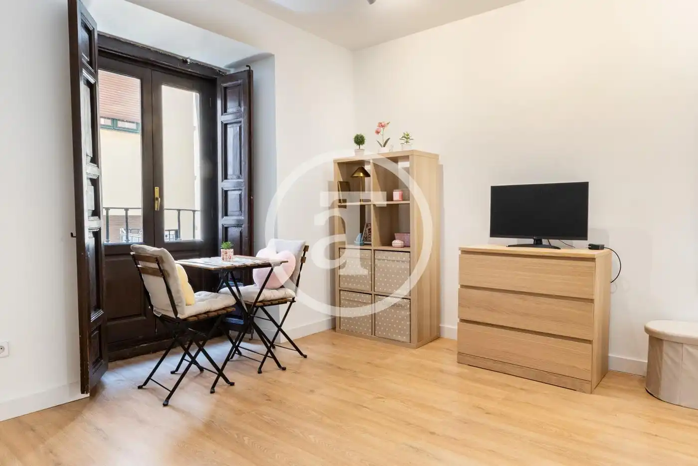 Sala d'estar de Estudi de lloguer en Madrid amb Aire condicionat, Calefacció i Moblat