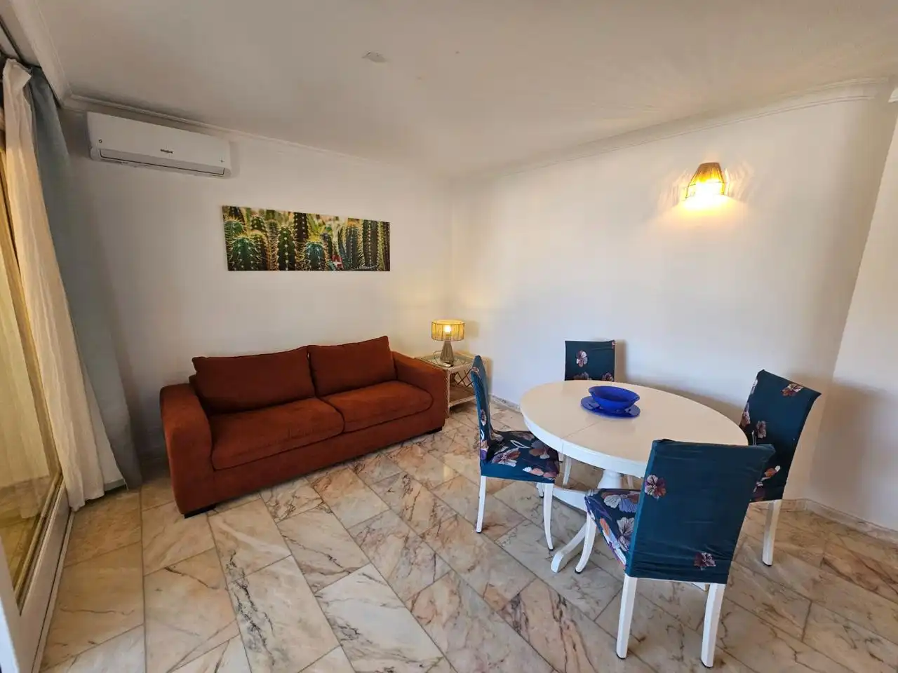 Living room of Ground floor for rent in Mogán  with Air Conditioner, Terrace and Furnished