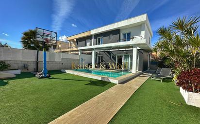 Exterior view of Single-family semi-detached for sale in Santa Pola  with Air Conditioner and Swimming Pool