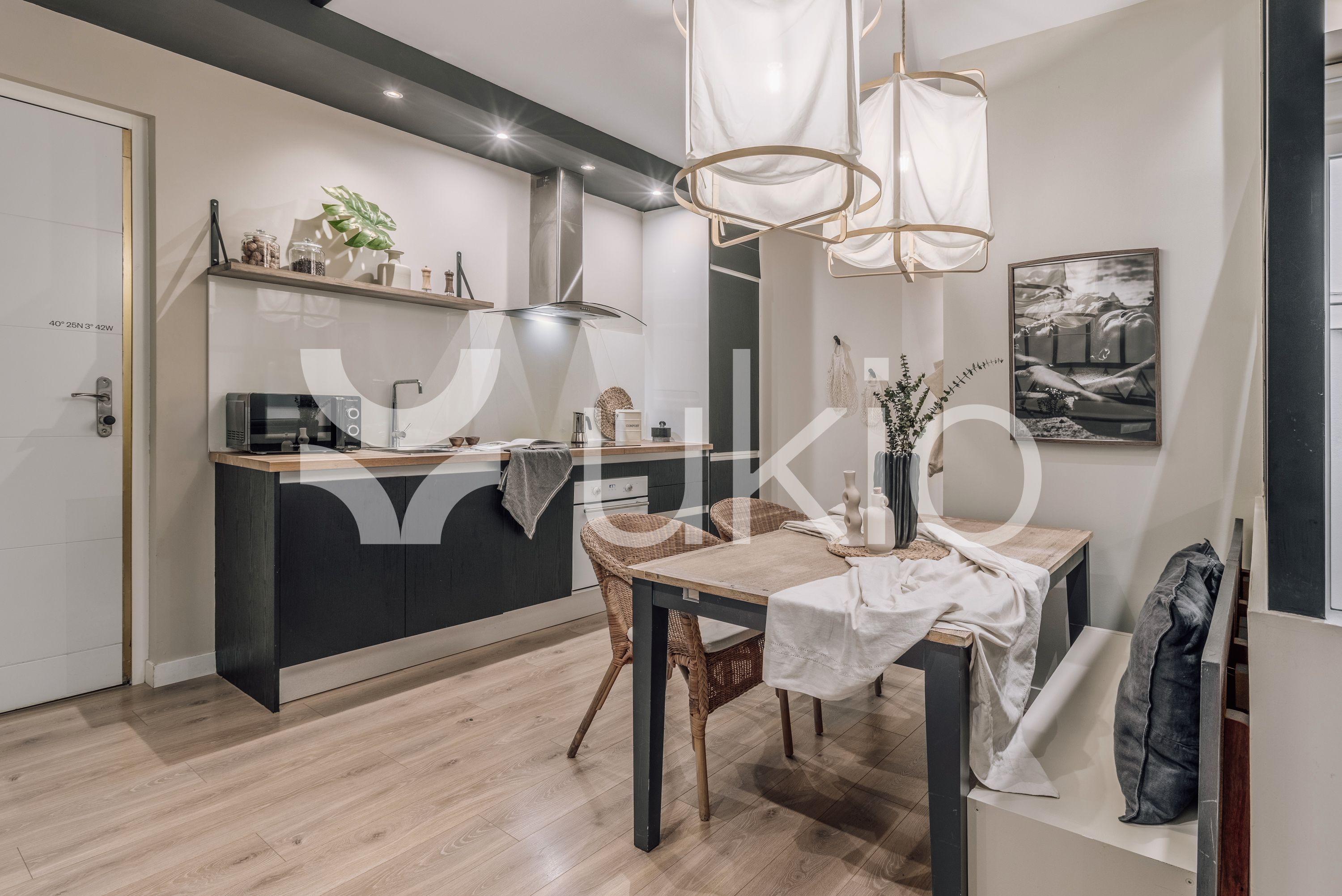 Kitchen of Apartment to rent in  Madrid Capital  with Air Conditioner, Heating and Terrace