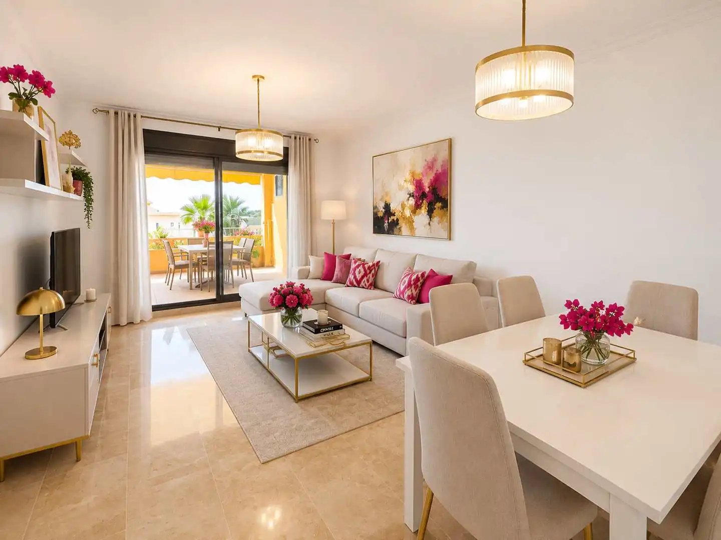 Sala de estar de Apartamento en venta en Manilva con Aire acondicionado, Calefacción y Terraza