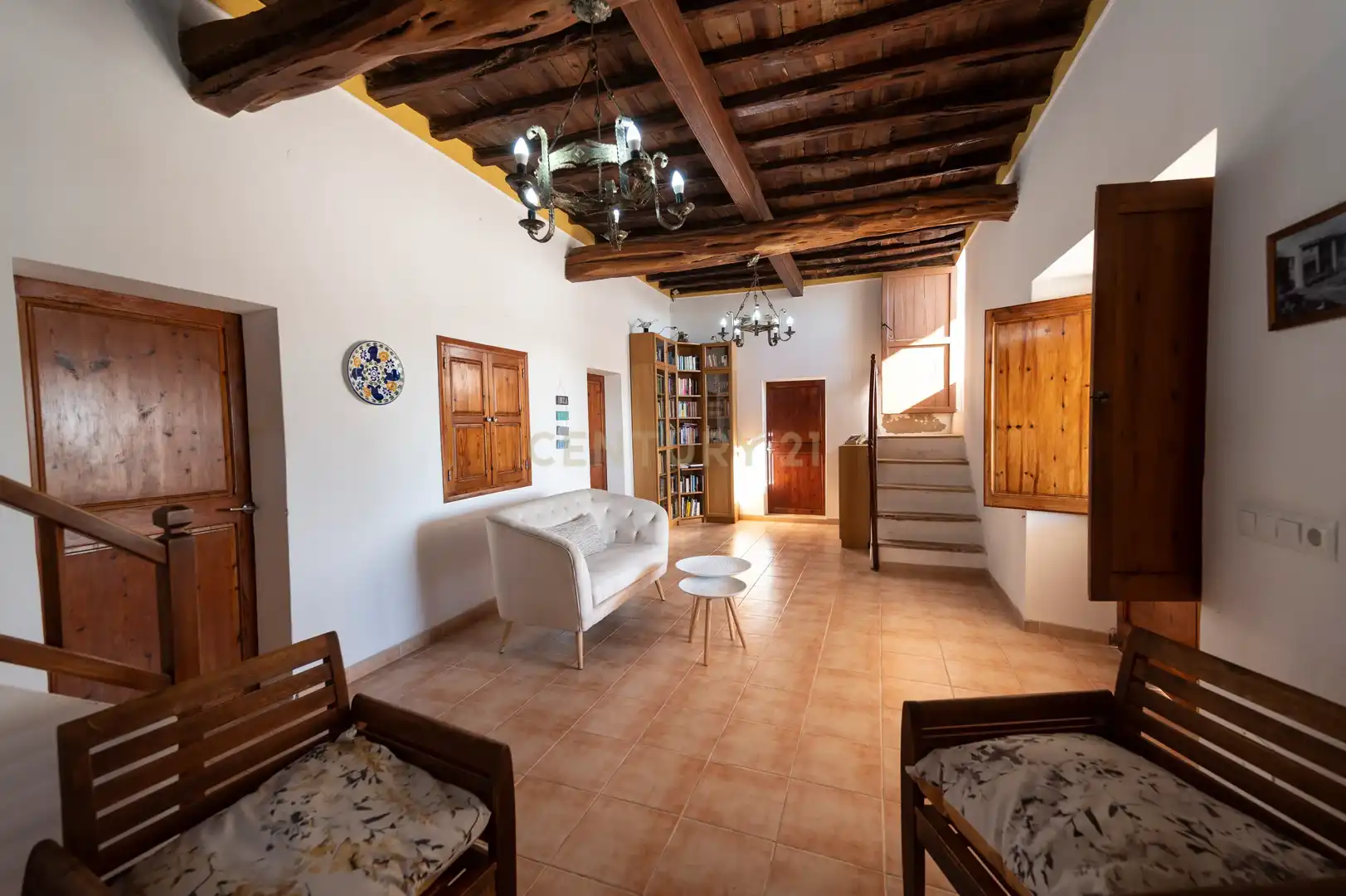 Wohnzimmer von Haus oder Chalet zur Miete in Sant Josep de sa Talaia mit Klimaanlage, Privatgarten und Möbliert