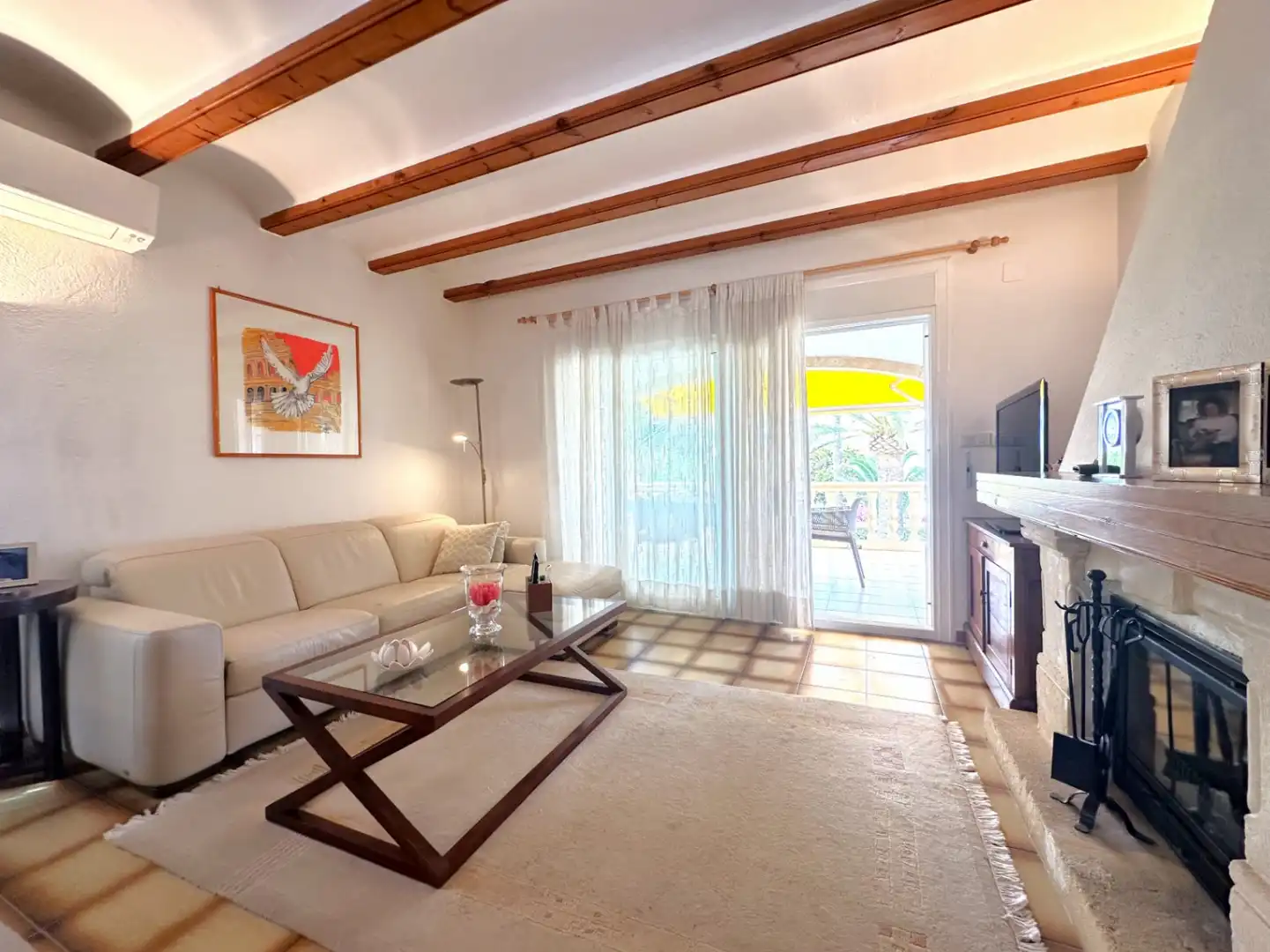 Sala de estar de Casa o chalet en venta en Moraira con Aire acondicionado, Calefacción y Jardín privado