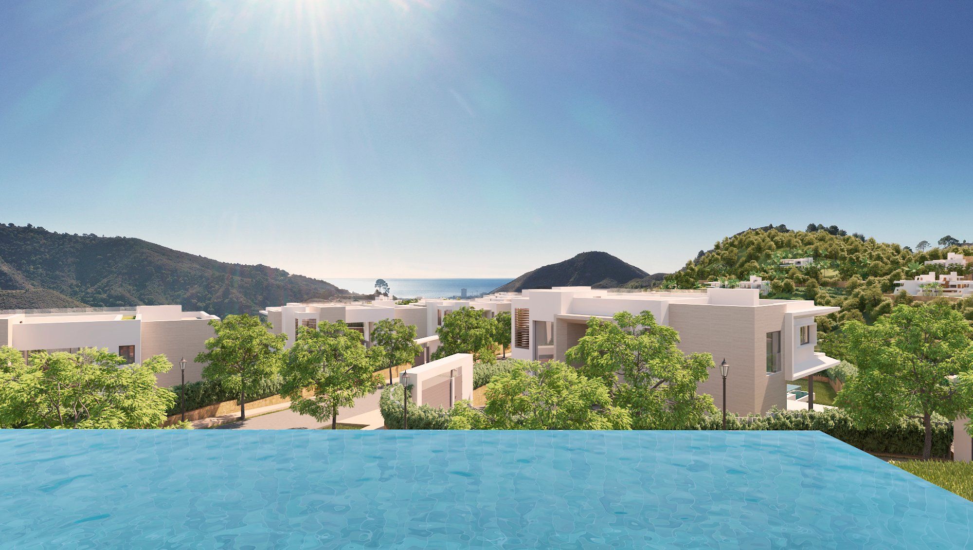 Vista exterior de Casa o xalet en venda en Ojén amb Aire condicionat, Jardí privat i Terrassa