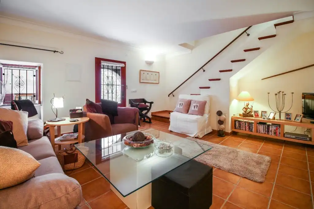 Sala d'estar de Casa adosada en venda en Pollença amb Aire condicionat, Terrassa i Piscina