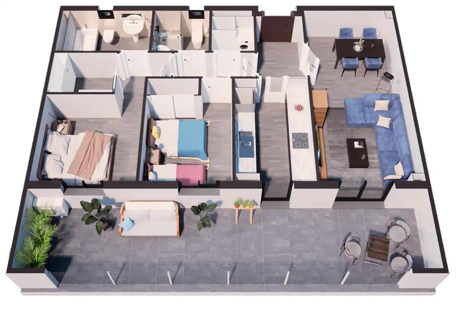 Schlafzimmer von Wohnung zur Miete in La Rinconada mit Klimaanlage, Heizung und Terrasse