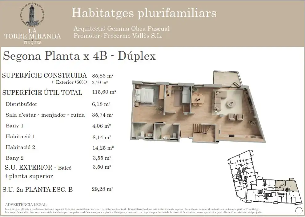 Dúplex d'obra nova amb terrassa en venda a Carrer Montseny 19