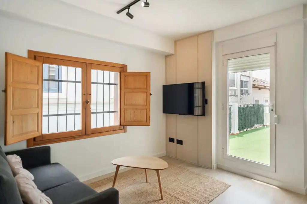 Wohnzimmer von Maisonette zur Miete in Valencia mit Klimaanlage, Heizung und Terrasse