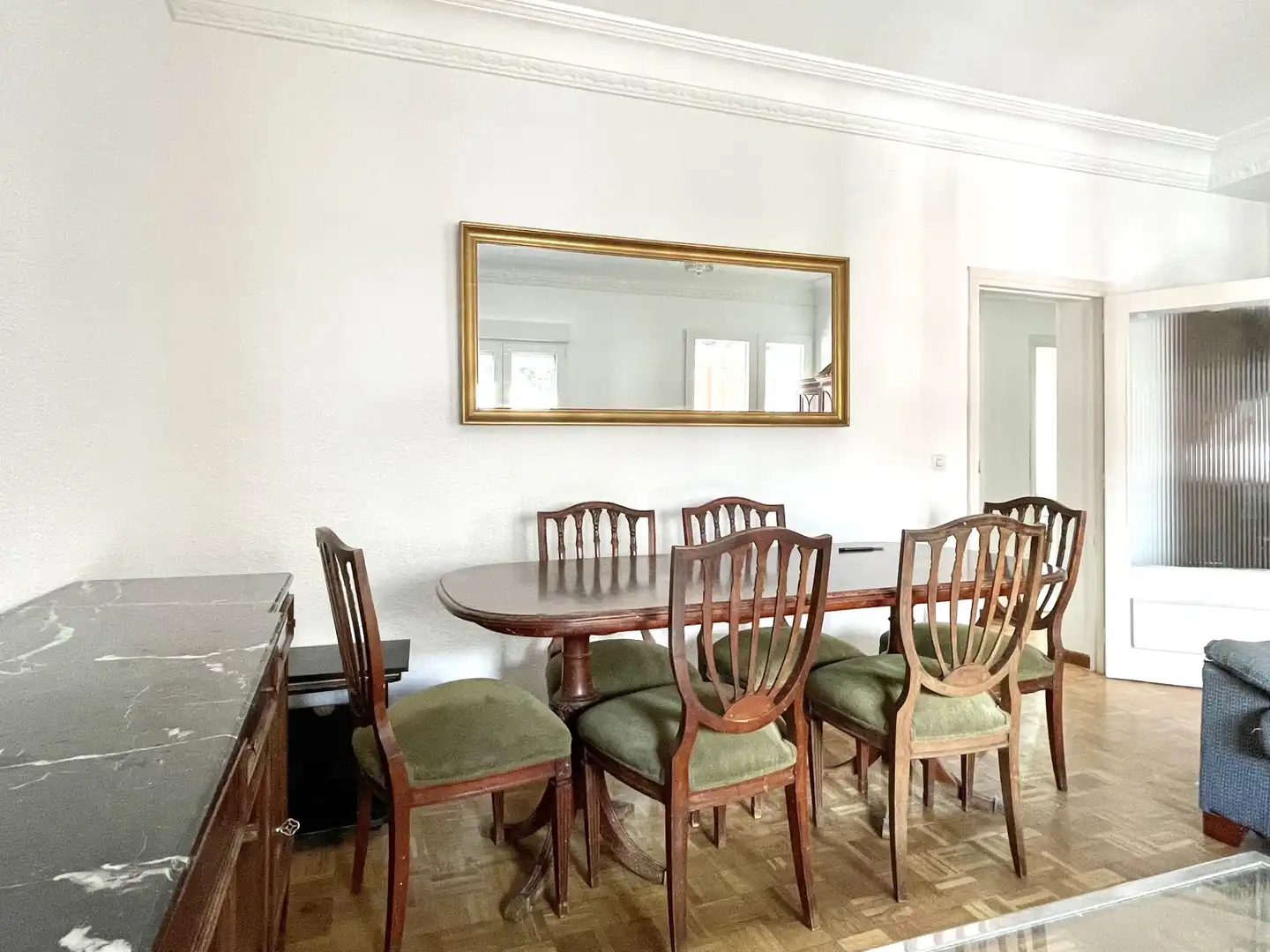 Dining room of Flat for rent in Madrid  with Heating, Parquet flooring and Terrace