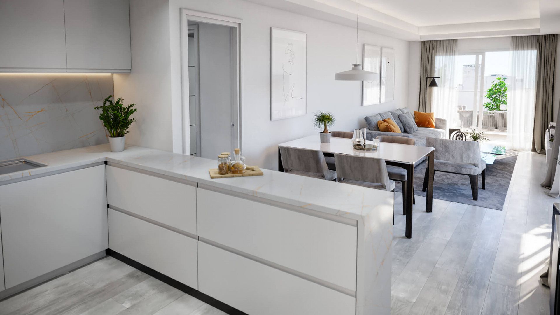 Cocina de Apartamento en venta en Marbella con Aire acondicionado, Terraza y Piscina
