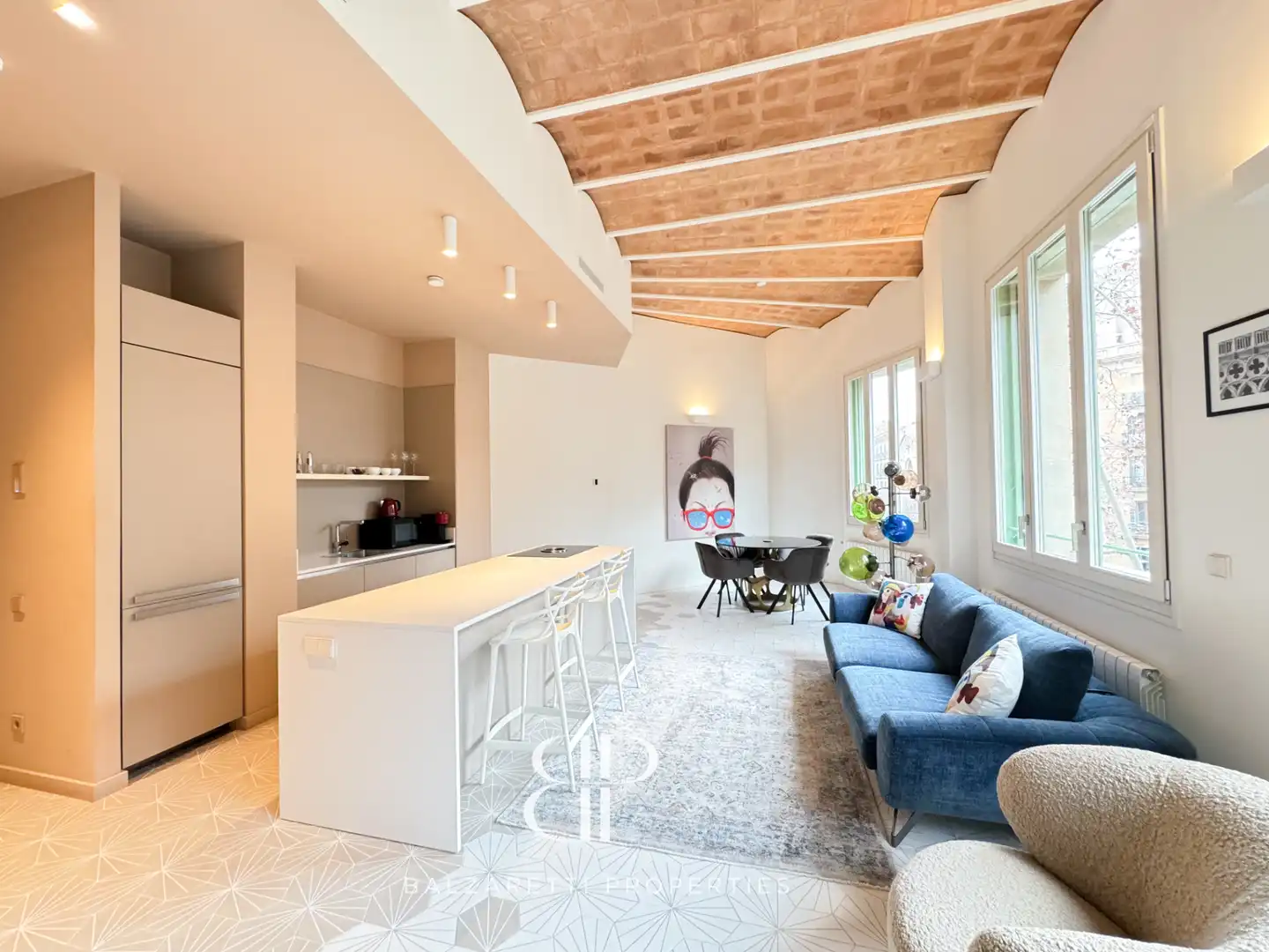 Wohnzimmer von Wohnung zur Miete in Barcelona mit Klimaanlage, Heizung und Möbliert