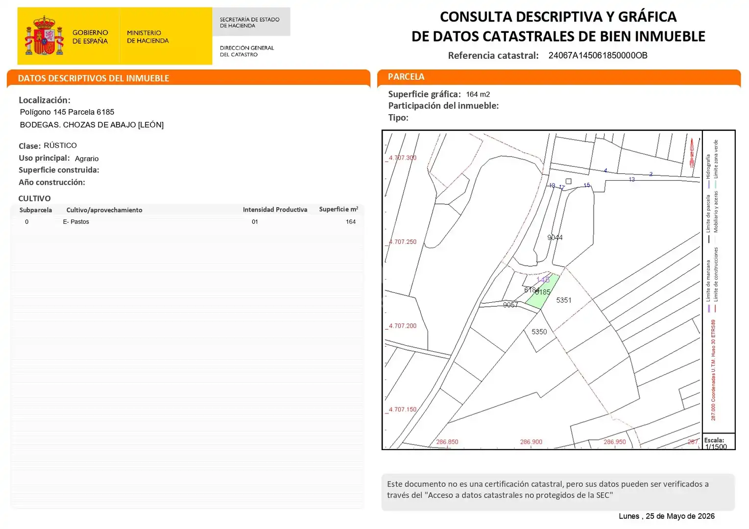Terreno en venta en Chozas de Abajo