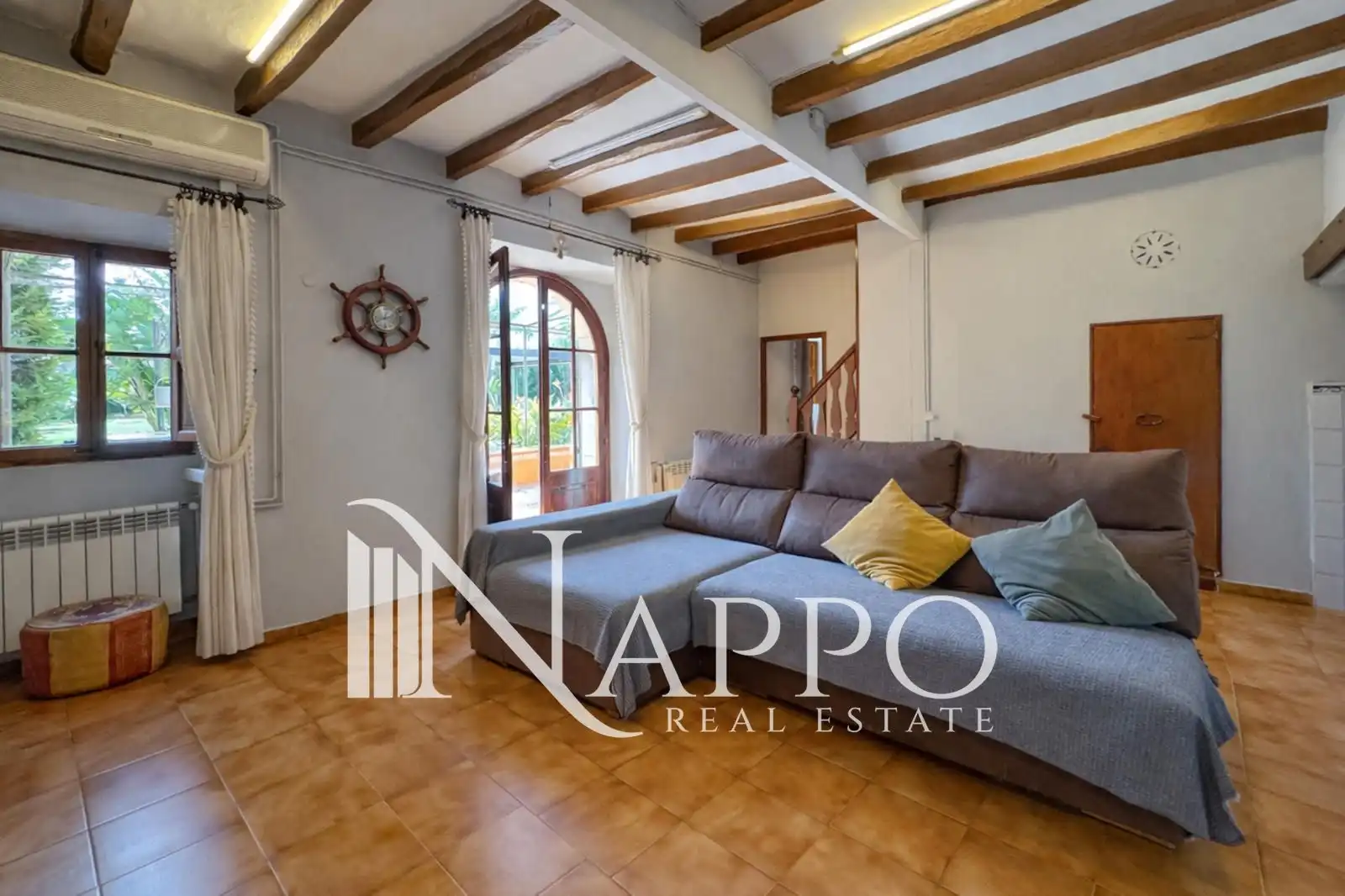 Sala de estar de Casa adosada en venta en  Palma de Mallorca con Aire acondicionado, Calefacción y Jardín privado
