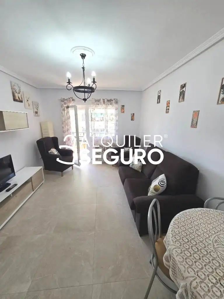 Sala d'estar de Pis de lloguer en Alcalá de Henares amb Calefacció, Terrassa i Moblat