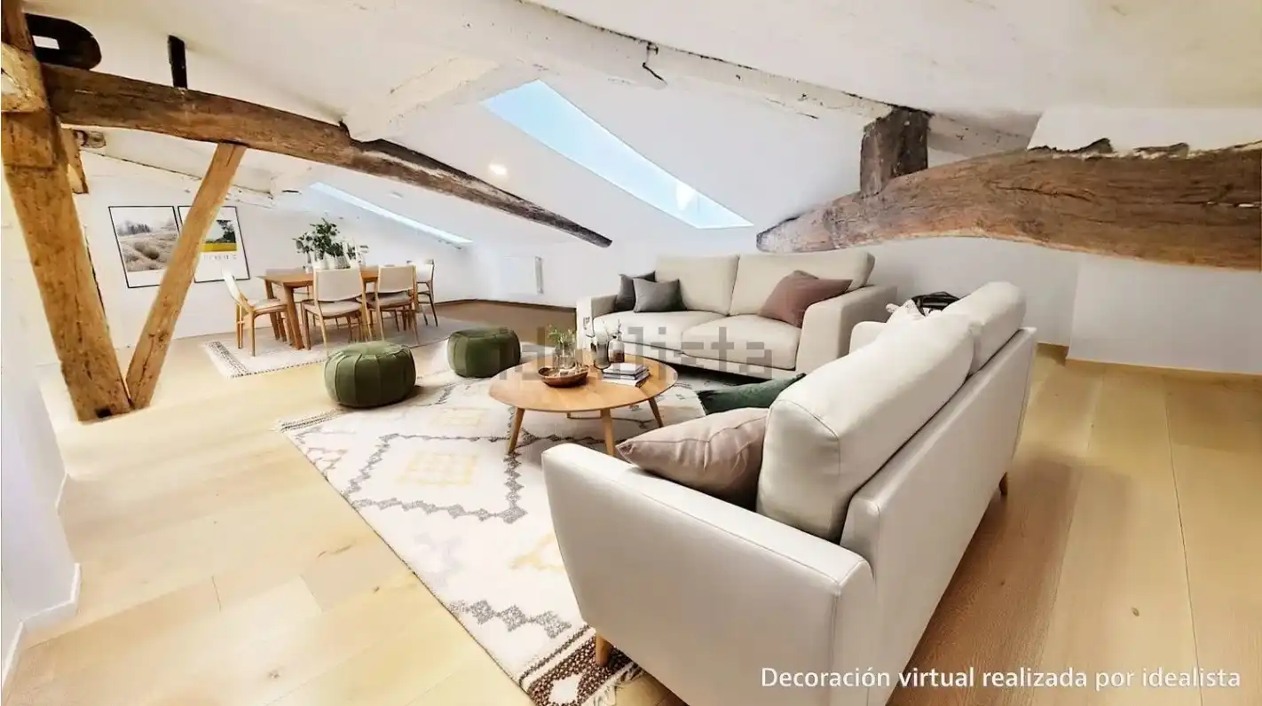 Living room of Attic for sale in Bilbao   with Air Conditioner and Heating