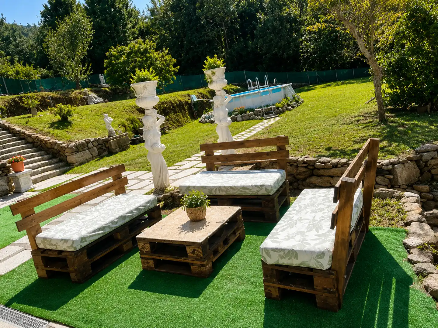 Terraza de Casa adosada en venta en Mondariz con Calefacción, Jardín privado y Amueblado