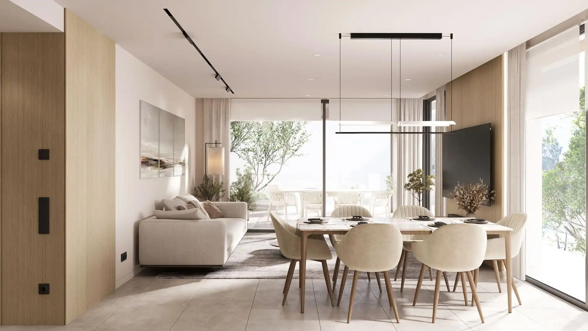 Living room of Apartments for sale in Estepona  with Air Conditioner, Heating and Private garden