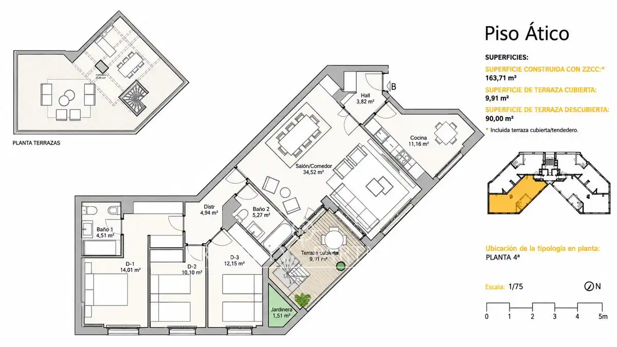 Penthouse with pool for sale in Calle Bausá, imagen 19