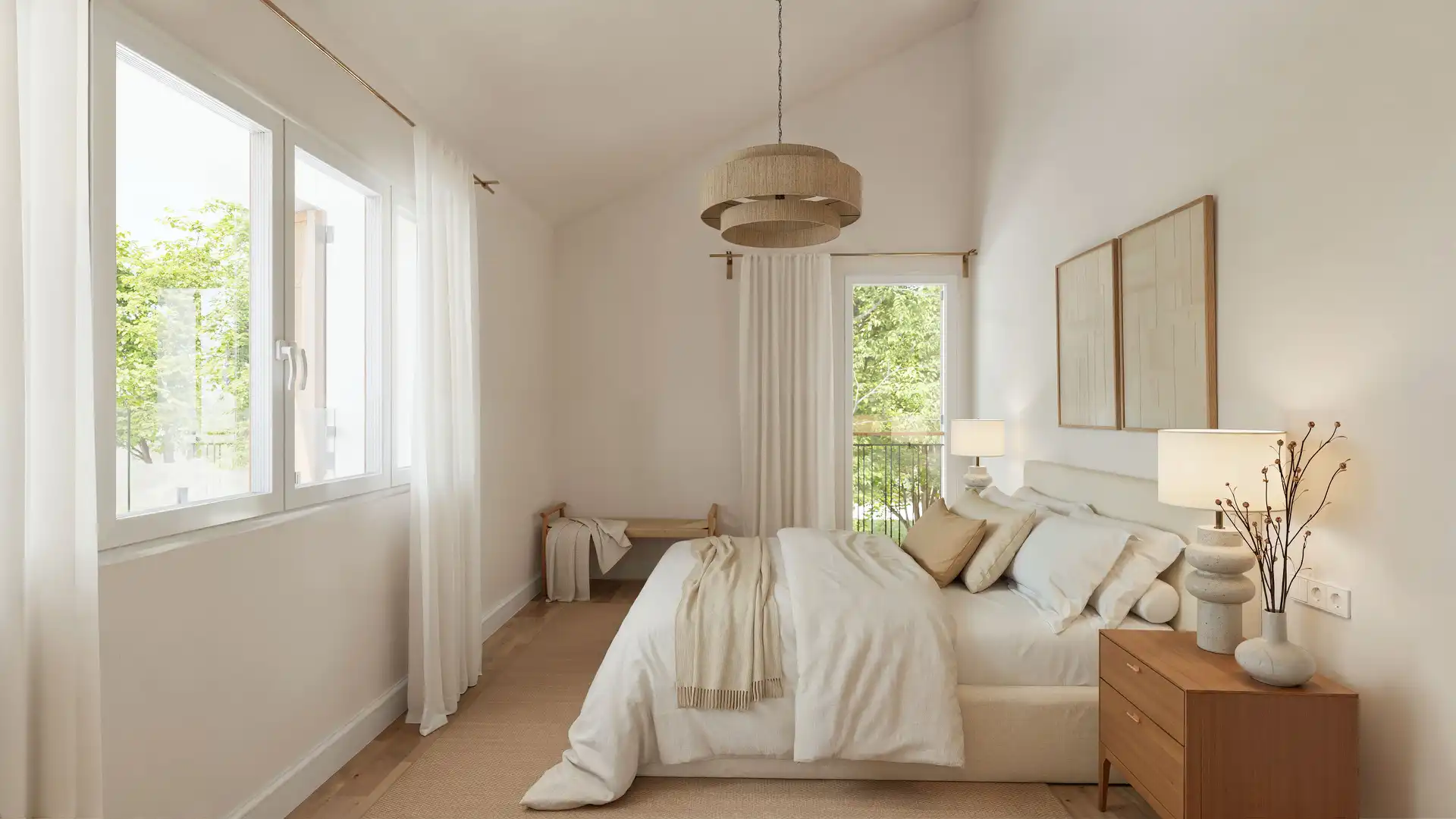 Schlafzimmer von Einfamilien-Reihenhaus zum Verkauf in Oiartzun mit Heizung, Privatgarten und Terrasse