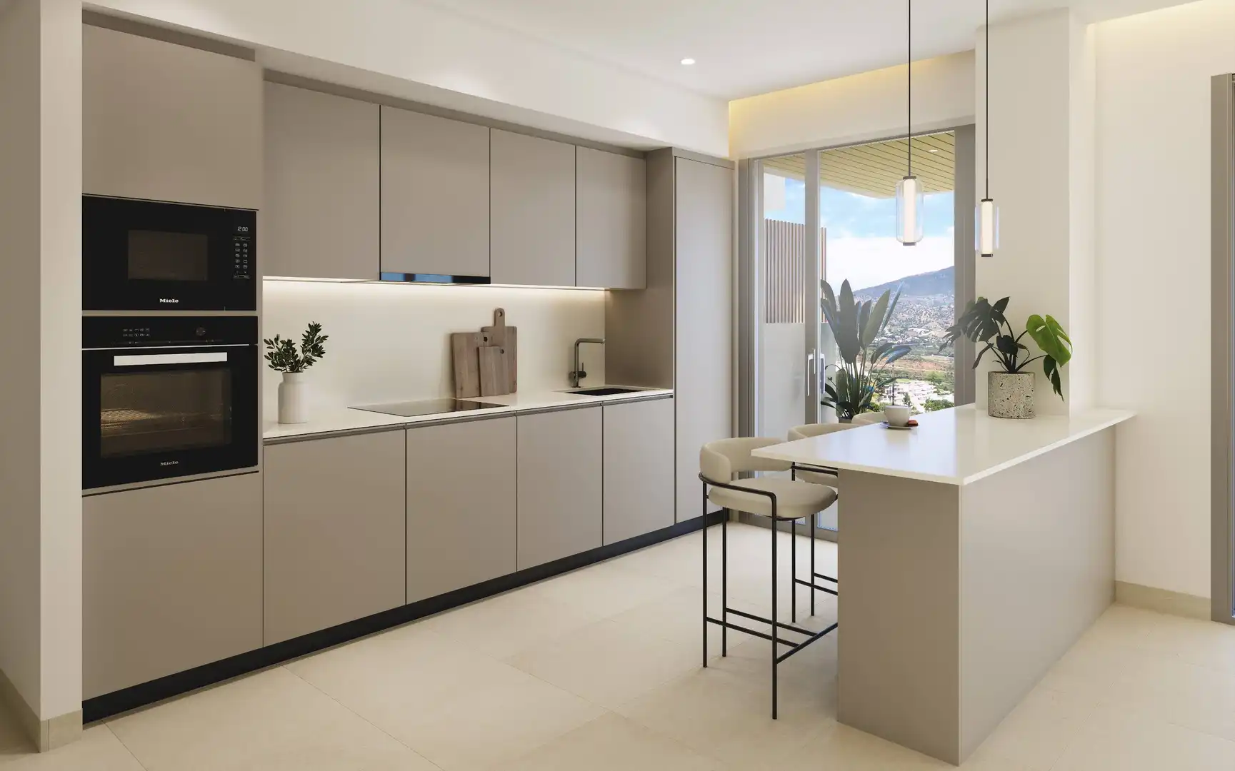 Cocina de Apartamento en venta en Mijas con Aire acondicionado, Calefacción y Terraza