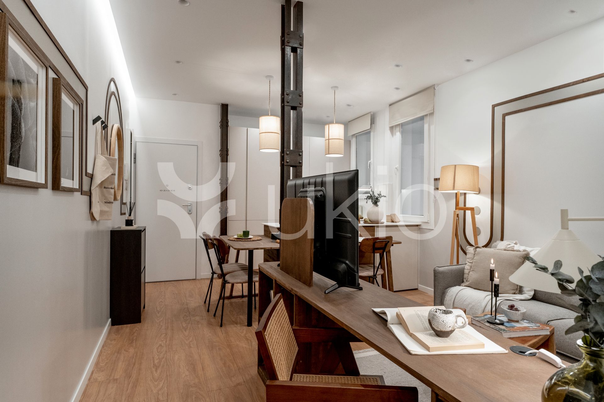Living room of Apartment to rent in  Madrid Capital  with Air Conditioner, Heating and Furnished