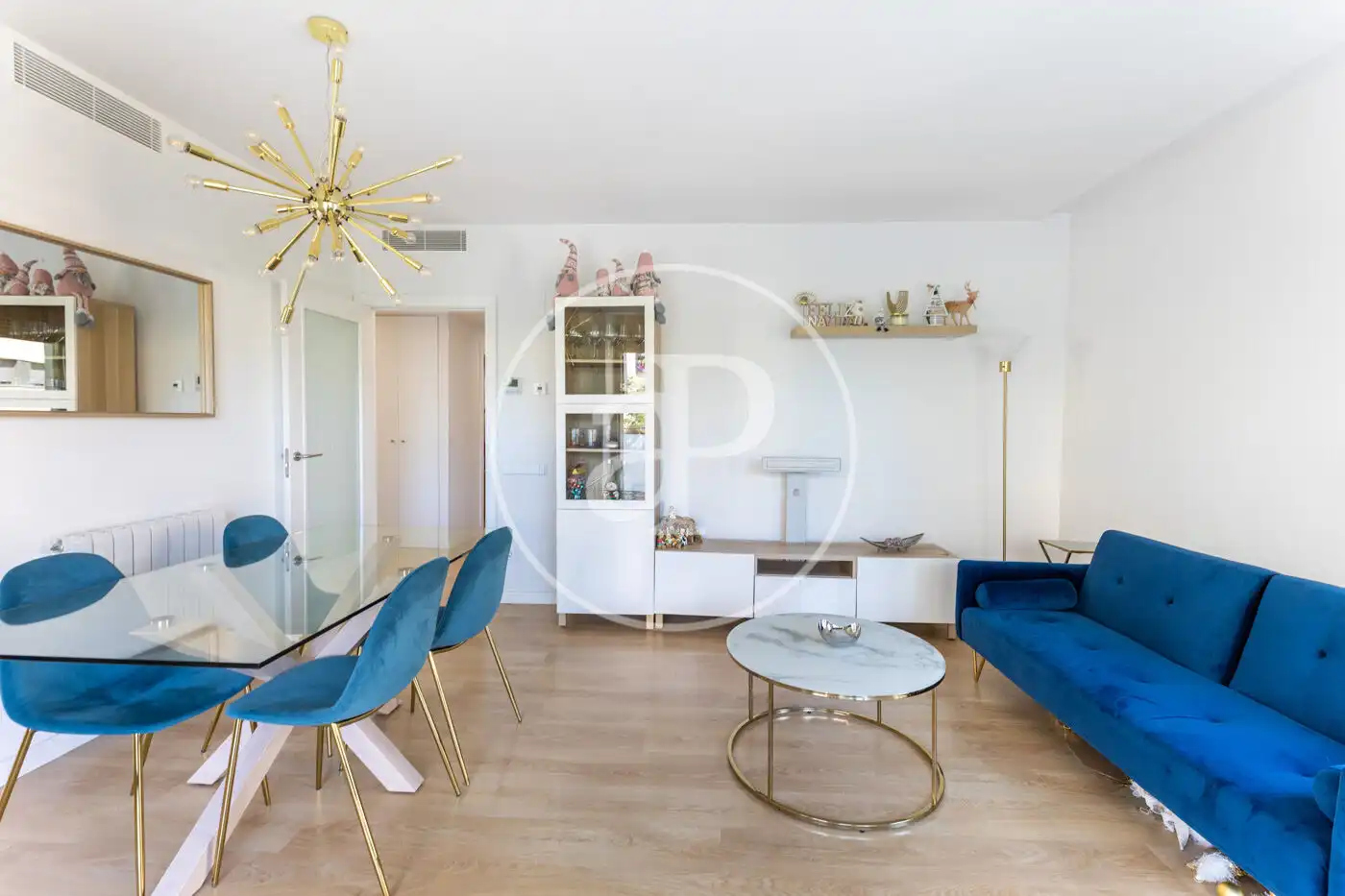 Sala d'estar de Pis en venda en Sant Cugat del Vallès amb Aire condicionat, Jardí privat i Terrassa