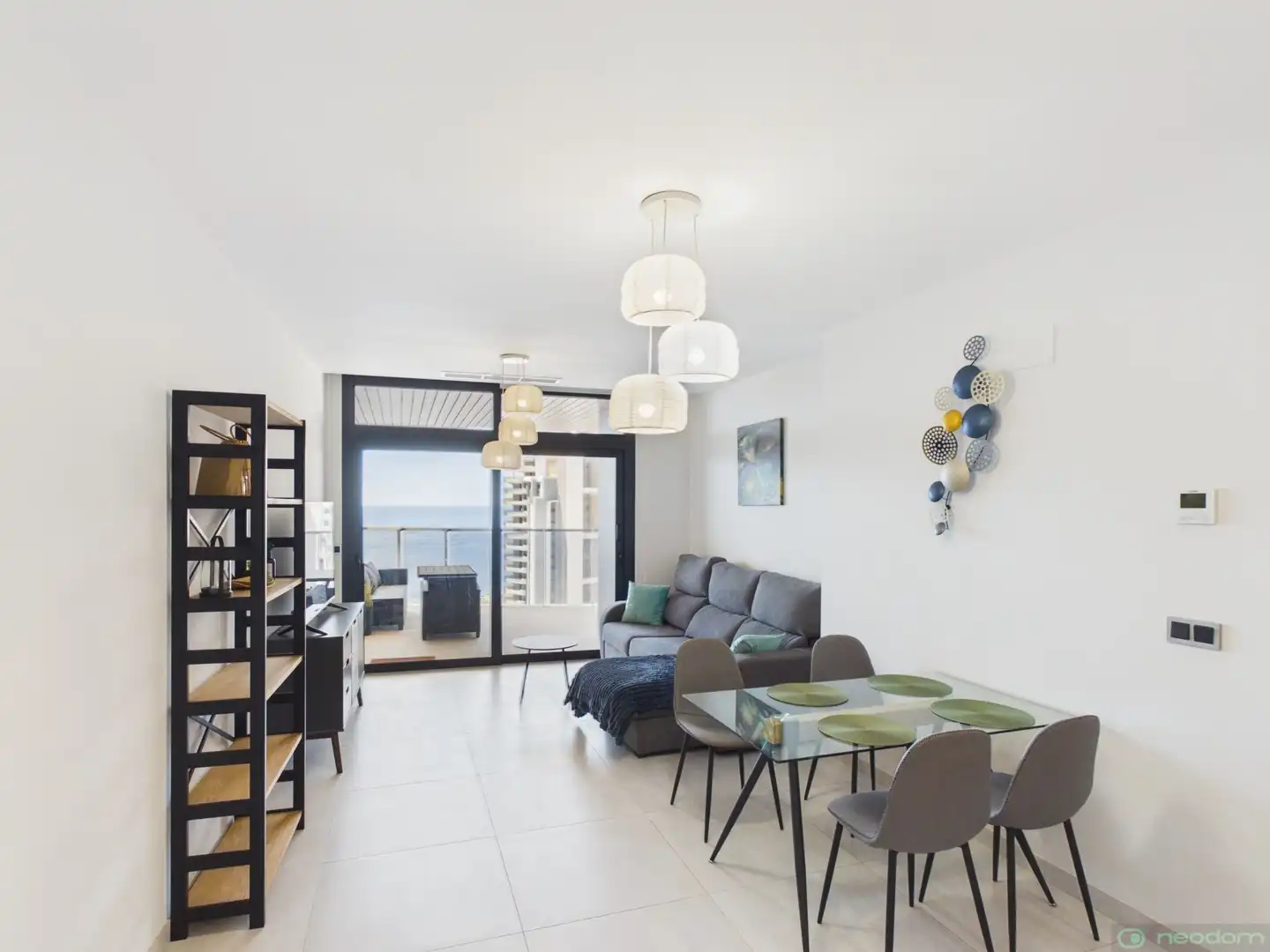 Wohnzimmer von Wohnung zur Miete in Benidorm mit Klimaanlage, Heizung und Terrasse