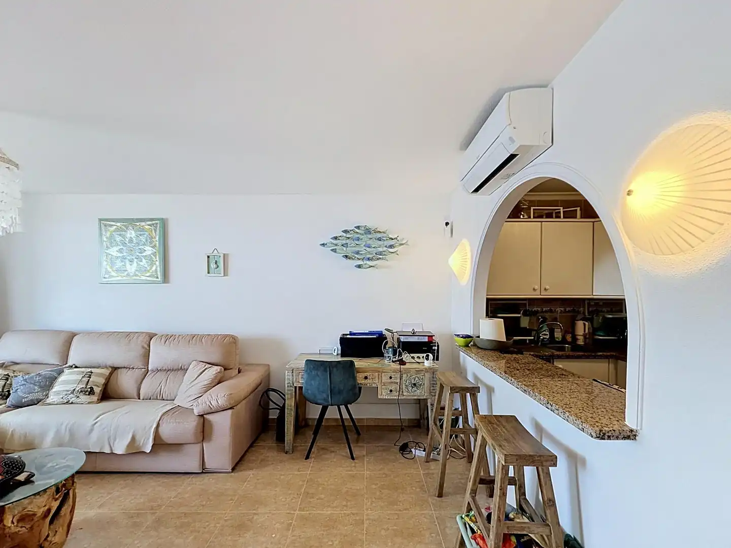 Sala de estar de Apartamento en venta en Benitachell / El Poble Nou de Benitatxell con Aire acondicionado, Calefacción y Terraza
