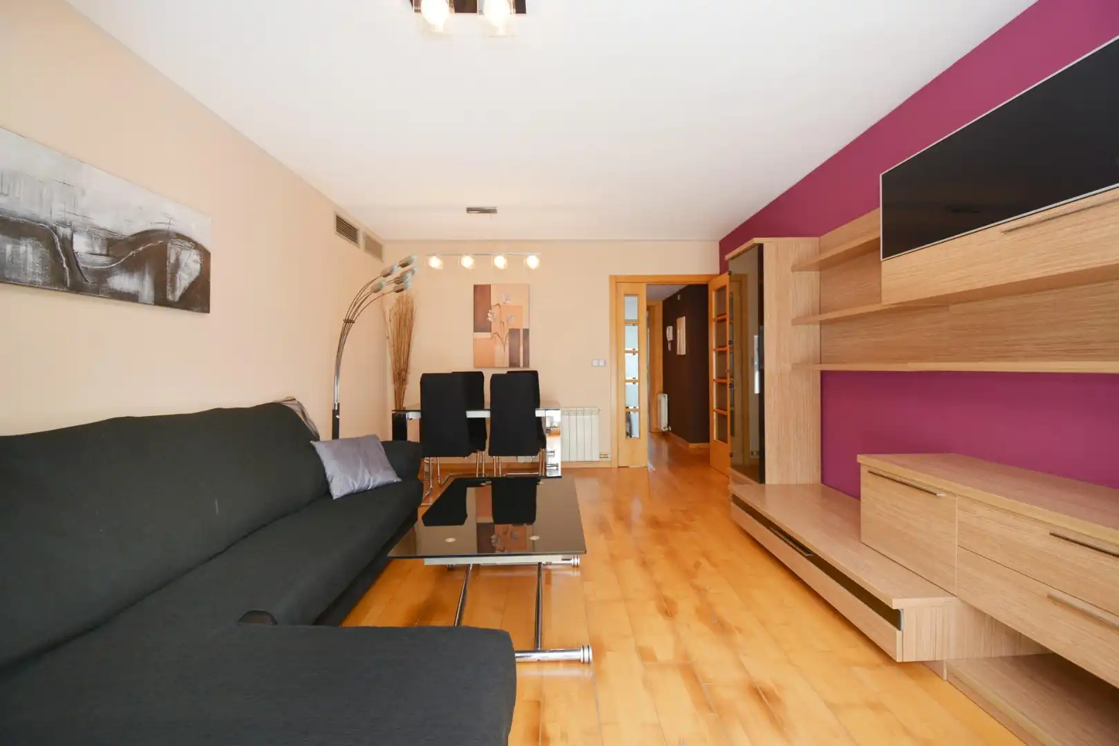 Wohnzimmer von Wohnung zum Verkauf in Cuarte de Huerva mit Klimaanlage, Heizung und Privatgarten