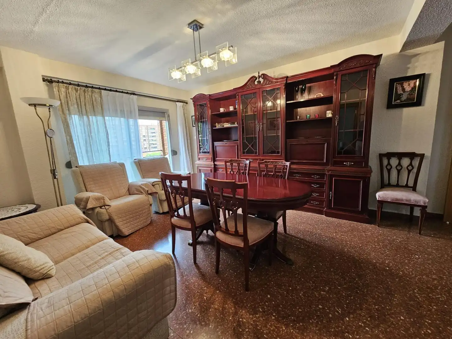 Dining room of Flat for sale in Valencia  with Air Conditioner, Furnished and Balcony